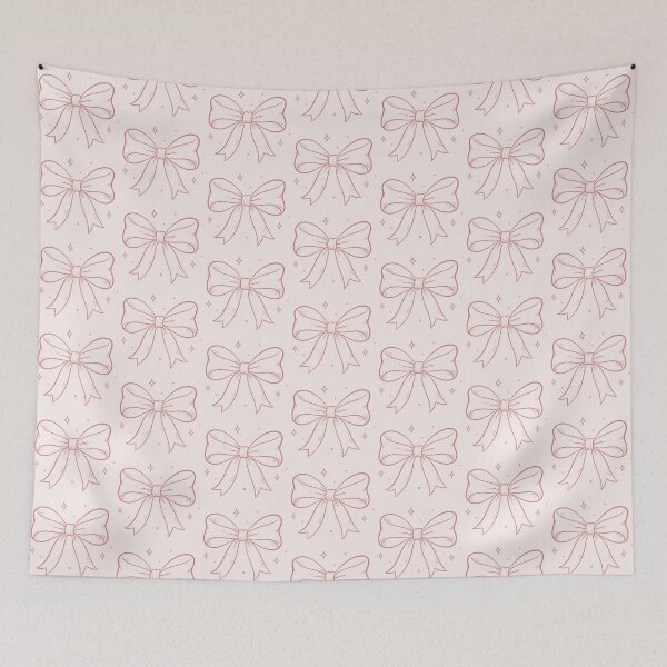 Item preview, Cute Pink Bow Aesthetic Minimal Line Art Ribbon Design designed and sold by LunaVales.