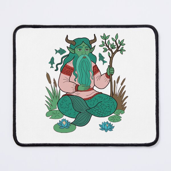 Item preview, Mythical Water Spirit Folk Art Illustration Sea God Graphic  designed and sold by LeshanArt.