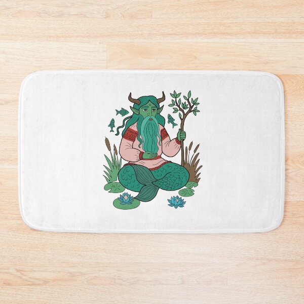 Item preview, Mythical Water Spirit Folk Art Illustration Sea God Graphic  designed and sold by LeshanArt.
