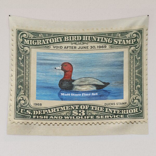 Item preview, Migratory Bird Hunting Stamp with redhead duck  designed and sold by Matt Starr Fine Art .