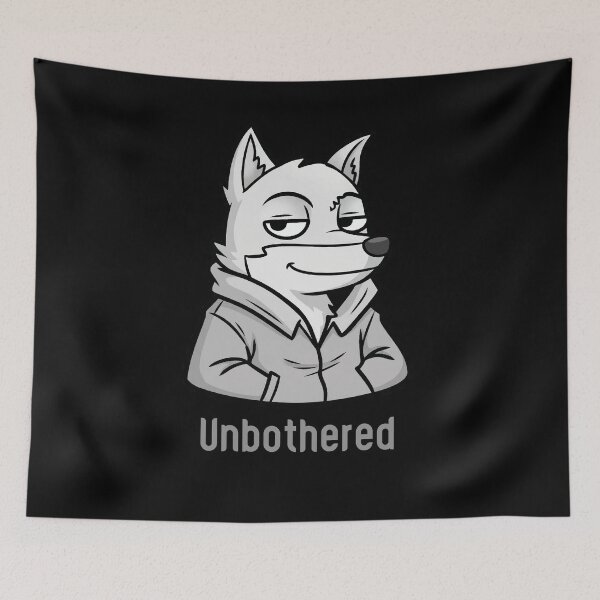 Item preview, Unbothered Wolf Funny Sarcastic Animal Meme designed and sold by Junglenimals.