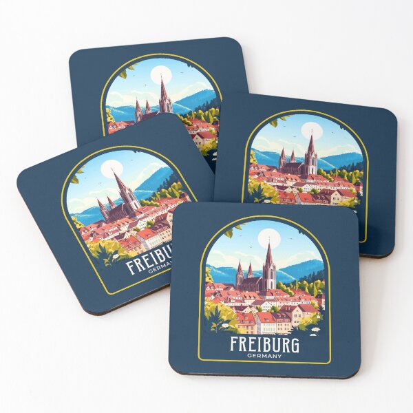 Item preview, Freiburg Vintage Travel Illustration designed and sold by HomeLivingCo.