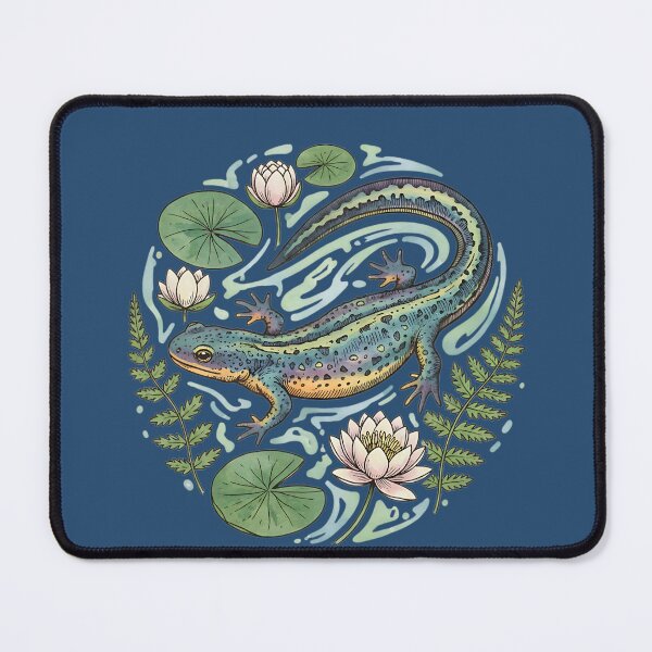 Item preview, Alpine Newt with Water Lilies designed and sold by BirdsnStuff.