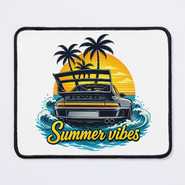 Item preview, Summer Vibes Retro Car Sunset – Tropical Beach Waves Aesthetic T-Shirt Design designed and sold by afr-saad.