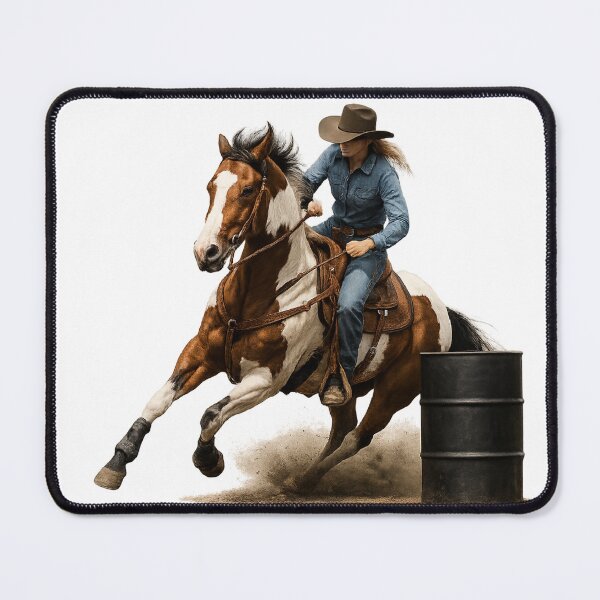 Item preview, Cowgirl Barrel Racing on Paint Horse – Western Rodeo Power designed and sold by  QuarterHorseArt by Just my Studio.
