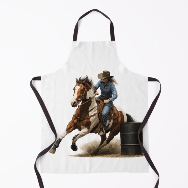 Artikelvorschau, Cowgirl Barrel Racing auf einem Paint Horse – Western Rodeo Power entworfen und verkauft von  QuarterHorseArt by Just my Studio.