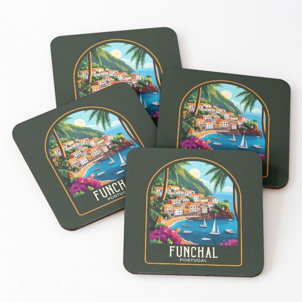 Item preview, Funchal Vintage Travel Illustration designed and sold by HomeLivingCo.