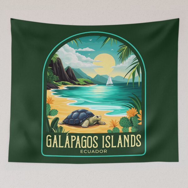 Item preview, Galápagos Islands Vintage Travel Illustration designed and sold by HomeLivingCo.