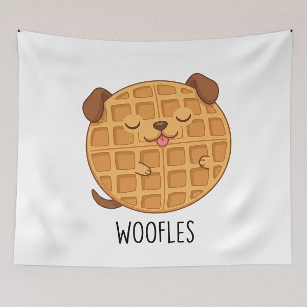 Item preview, Woofles Funny Dog Waffle Pun Cute Kawaii Breakfast designed and sold by TinyJoy Studio.