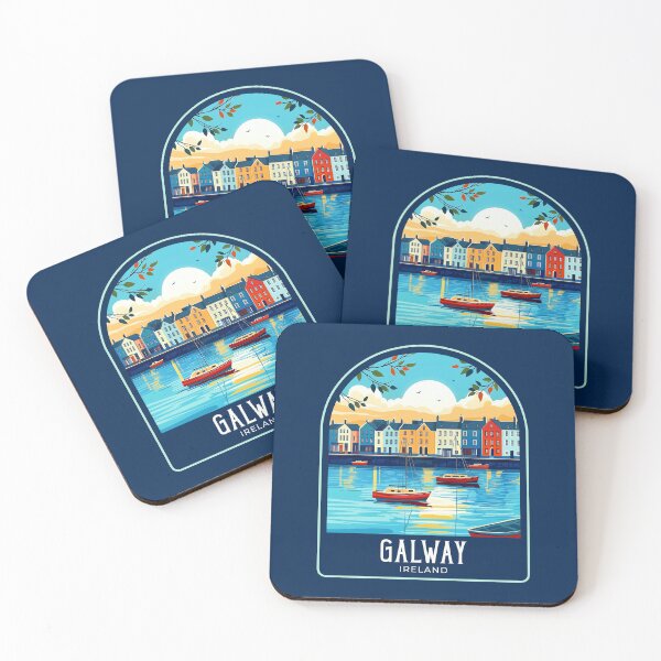 Item preview, Galway Vintage Travel Illustration designed and sold by HomeLivingCo.