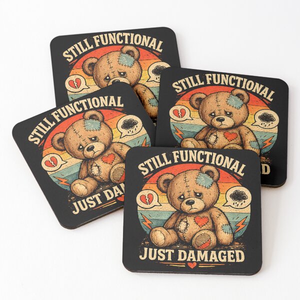 Item preview, Still Functional Just Damaged Shirt – Funny Emotional Humor Teddy Bear Tee designed and sold by NAJURE.