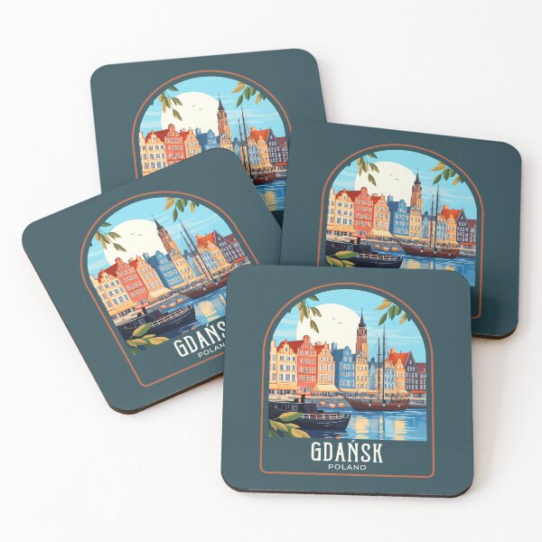 Item preview, Gdańsk Vintage Travel Illustration designed and sold by HomeLivingCo.