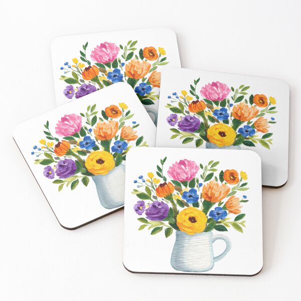 Item preview, Rustic Pitcher Wildflower Bouquet - Impasto Oil Paint Floral Still Life designed and sold by DesignArtist.ia.