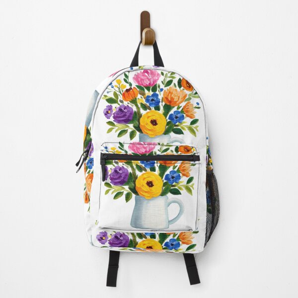 Item preview, Rustic Pitcher Wildflower Bouquet - Impasto Oil Paint Floral Still Life designed and sold by DesignArtist.ia.