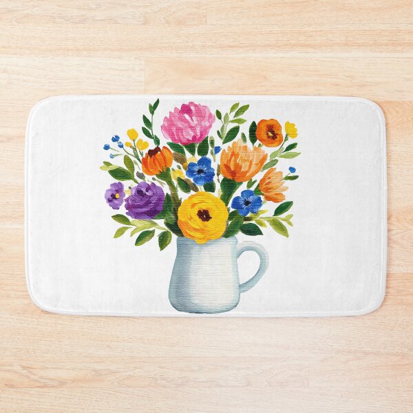 Item preview, Rustic Pitcher Wildflower Bouquet - Impasto Oil Paint Floral Still Life designed and sold by DesignArtist.ia.