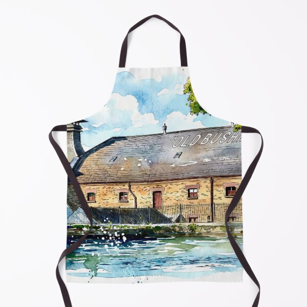 Item preview, Watercolour illustration of Old Bushmills Distillery, Antrim, Northern Ireland. designed and sold by davidelder.