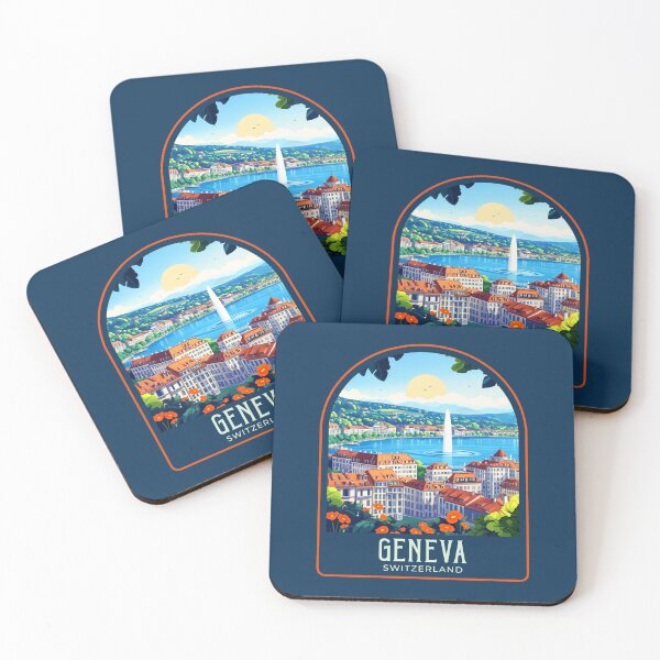 Item preview, Geneva Vintage Travel Illustration designed and sold by HomeLivingCo.