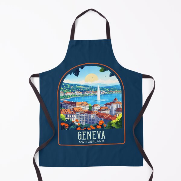 Artikelvorschau, Genf Vintage-Reiseillustration entworfen und verkauft von HomeLivingCo.