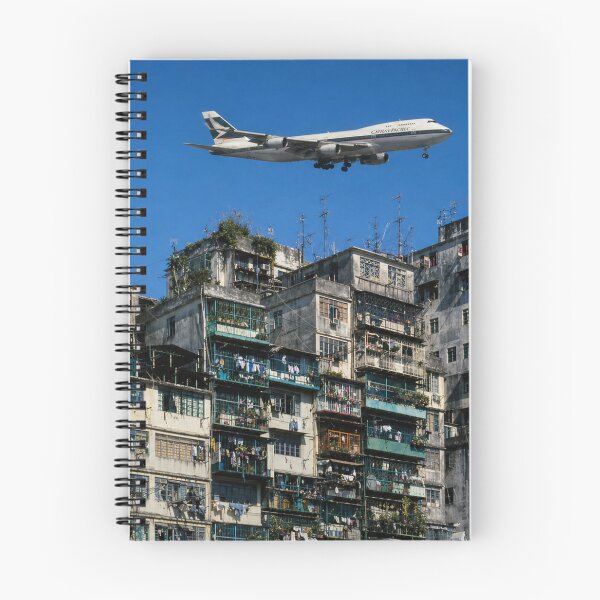 Item preview, 1991 Kai Tak Approach Cathay Pacific 747 Skimming Kowloon Walled City Rooftops designed and sold by Myōhō Print Co..