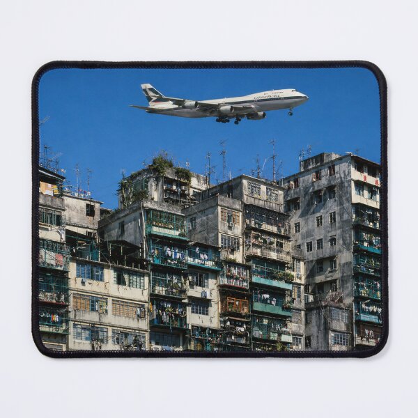 Item preview, 1991 Kai Tak Approach Cathay Pacific 747 Skimming Kowloon Walled City Rooftops designed and sold by Myōhō Print Co..