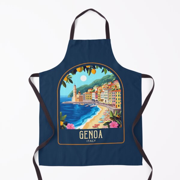 Item preview, Genoa Vintage Travel Illustration designed and sold by HomeLivingCo.