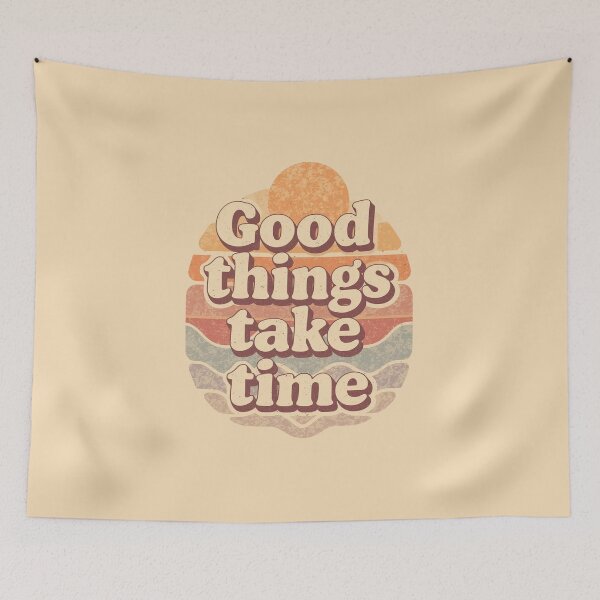 Item preview, Good Things Take Time – Burnout Relief Retro Quote | Overwhelmed & Slow Progress Motivation Aesthetic Sticker designed and sold by BukJus.