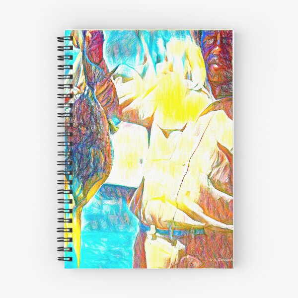 Item preview, Nassau, Bahamas, Fishing Boat Mate Holds Catch of Trigger Fish, Digital Illustration designed and sold by AMacGPhilly.