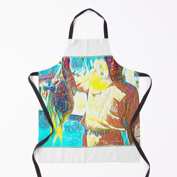 Item preview, Nassau, Bahamas, Fishing Boat Mate Holds Catch of Trigger Fish, Digital Illustration designed and sold by AMacGPhilly.