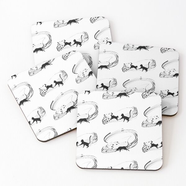 Item preview, Musical Feline Symphony: Dancing Cats & Staff Lines designed and sold by Quotable Gear.