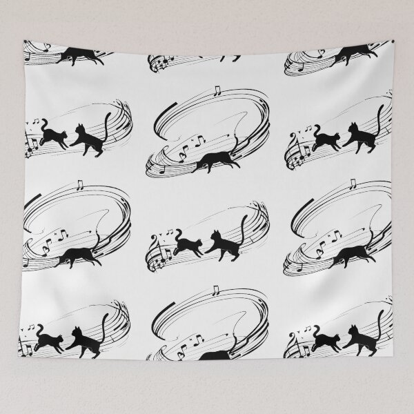 Item preview, Musical Feline Symphony: Dancing Cats & Staff Lines designed and sold by Quotable Gear.