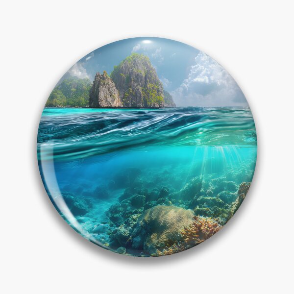 Item preview, Stunning Seascape with Colorful Coral Reefs Below designed and sold by Artessie.