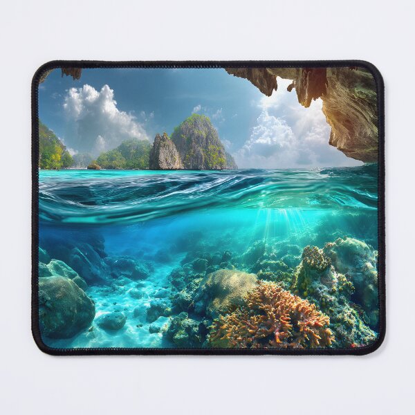Item preview, Stunning Seascape with Colorful Coral Reefs Below designed and sold by Artessie.