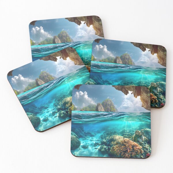 Item preview, Stunning Seascape with Colorful Coral Reefs Below designed and sold by Artessie.