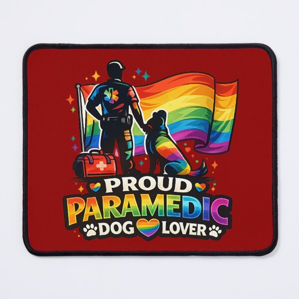Item preview, Pride Paramedic Dog Lover LGBTQ EMS EMT Rainbow First Responder Gift Proud Medic Dog Dad Mom designed and sold by Im-Ara.