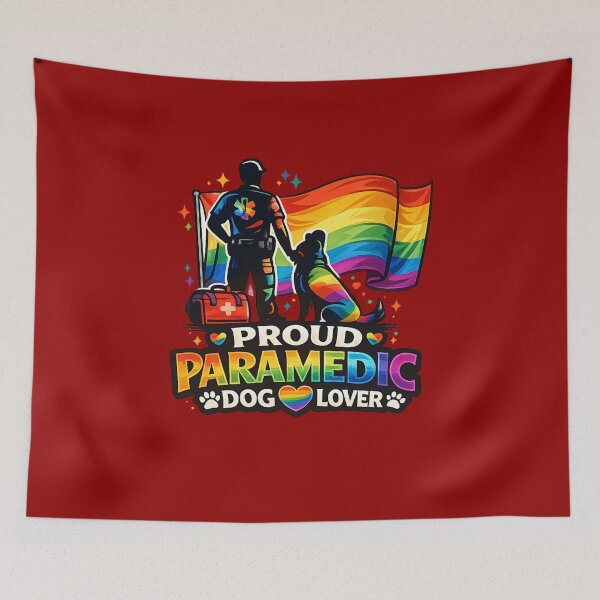 Item preview, Pride Paramedic Dog Lover LGBTQ EMS EMT Rainbow First Responder Gift Proud Medic Dog Dad Mom designed and sold by Im-Ara.