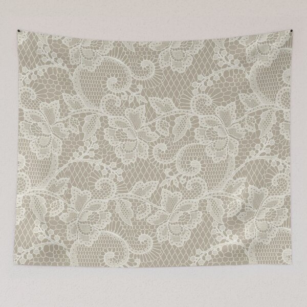 Item preview, Soft Floral Lace Pattern – Delicate Ivory Vintage Ornamental Design designed and sold by destelloacido.