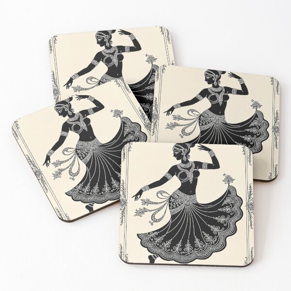 Item preview, Ornate Filigree Dancing Woman – Classical Indian Art Silhouette designed and sold by ShaDeS-AI-Art.
