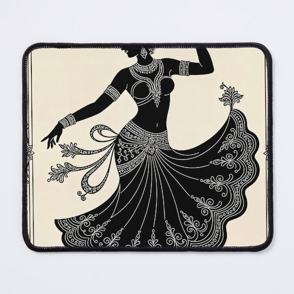 Item preview, Ornate Filigree Dancing Woman – Classical Indian Art Silhouette designed and sold by ShaDeS-AI-Art.