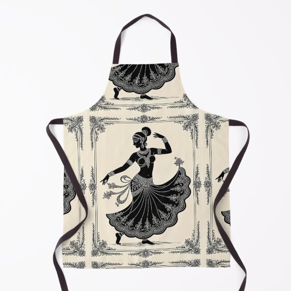 Item preview, Ornate Filigree Dancing Woman – Classical Indian Art Silhouette designed and sold by ShaDeS-AI-Art.