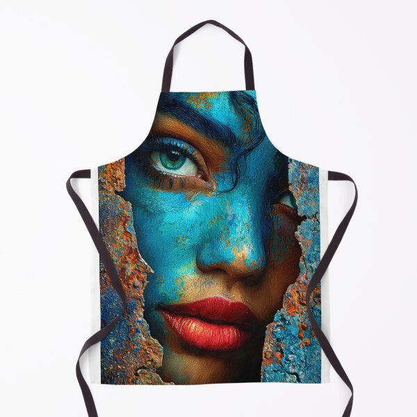 Item preview, Vivid Blue Face Emerging from Cracked Texture designed and sold by Artessie.