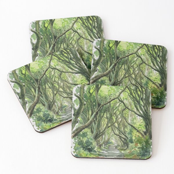 Item preview, Watercolour illustration of the Dark Hedges, Antrim, Northern Ireland. designed and sold by davidelder.