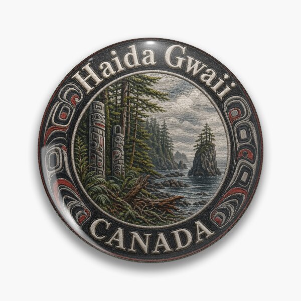 Item preview, Haida Gwaii, Canada – Totem poles, coastal forest & Pacific Ocean designed and sold by Girih.