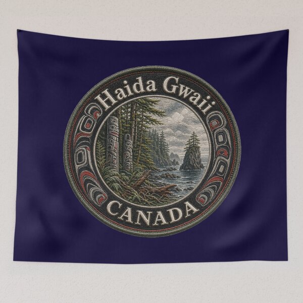 Item preview, Haida Gwaii, Canada – Totem poles, coastal forest & Pacific Ocean designed and sold by Girih.