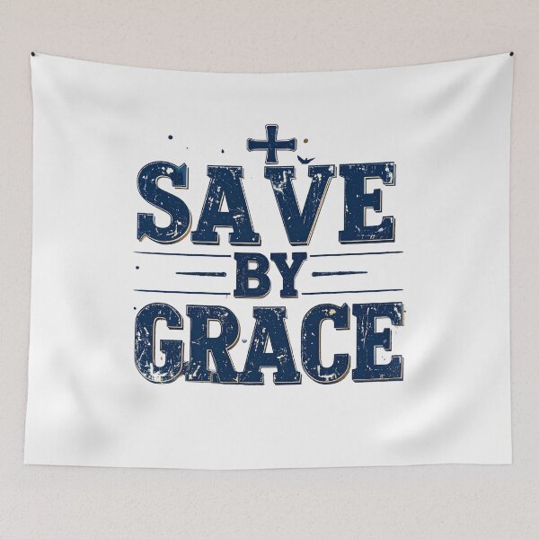 Item preview, Saved By Grace Christian T-Shirt | Distressed Vintage Faith Bold Religious Gift designed and sold by EvolusionPro.