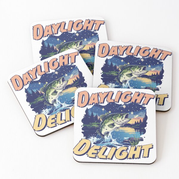 Item preview, "Daylight delight" bass fishing as the sun rises illustration. designed and sold by Art-Horizon.