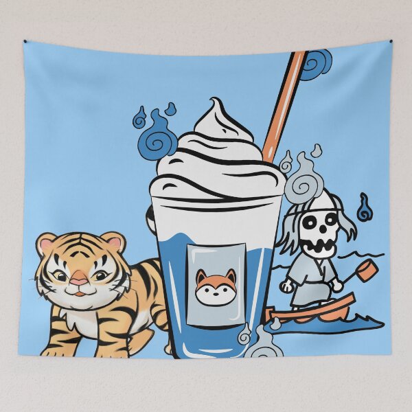 Item preview, Kawaii Tiger, Blue Milkshake & Boat Spirit designed and sold by Kanniax.