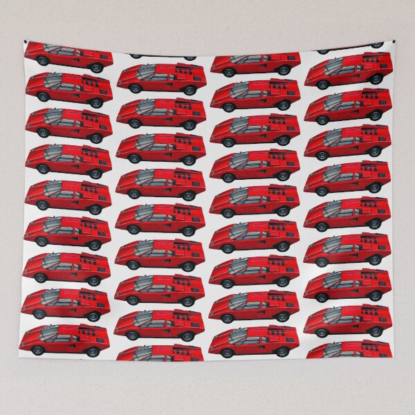 Item preview, Exclusive drawing legendary italian super car red Countach 5.2L V12 engine designed and sold by Cars23.