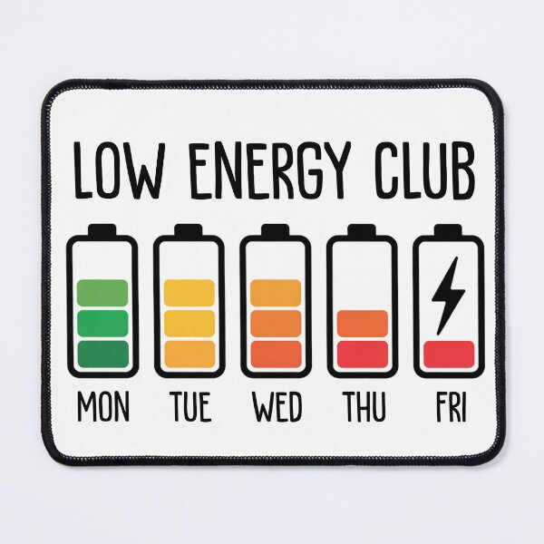Item preview, Low Energy Club – Funny Battery Life Design | Introvert Humor Minimalist Graphic designed and sold by ArcticFoxStudio.