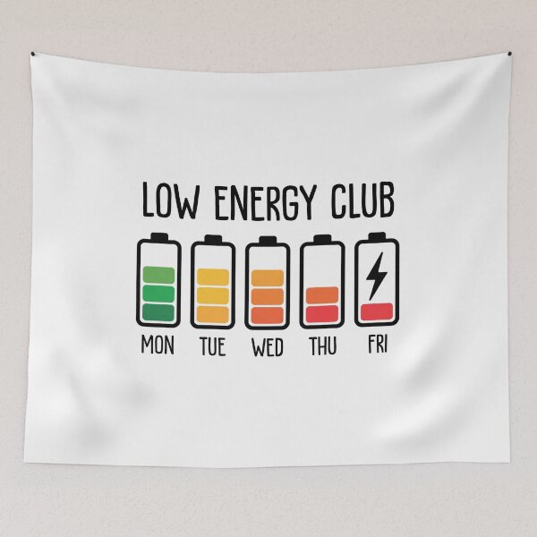 Item preview, Low Energy Club – Funny Battery Life Design | Introvert Humor Minimalist Graphic designed and sold by ArcticFoxStudio.