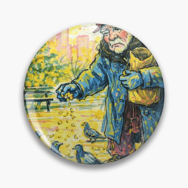 Item preview, Man Feeding Birds in Park designed and sold by levorix.